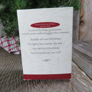 Vintage Puppy Love Hallmark Ornament Dog in Tinsel 1994 Poodle Christmas 4th in Series Gold Heart Tag