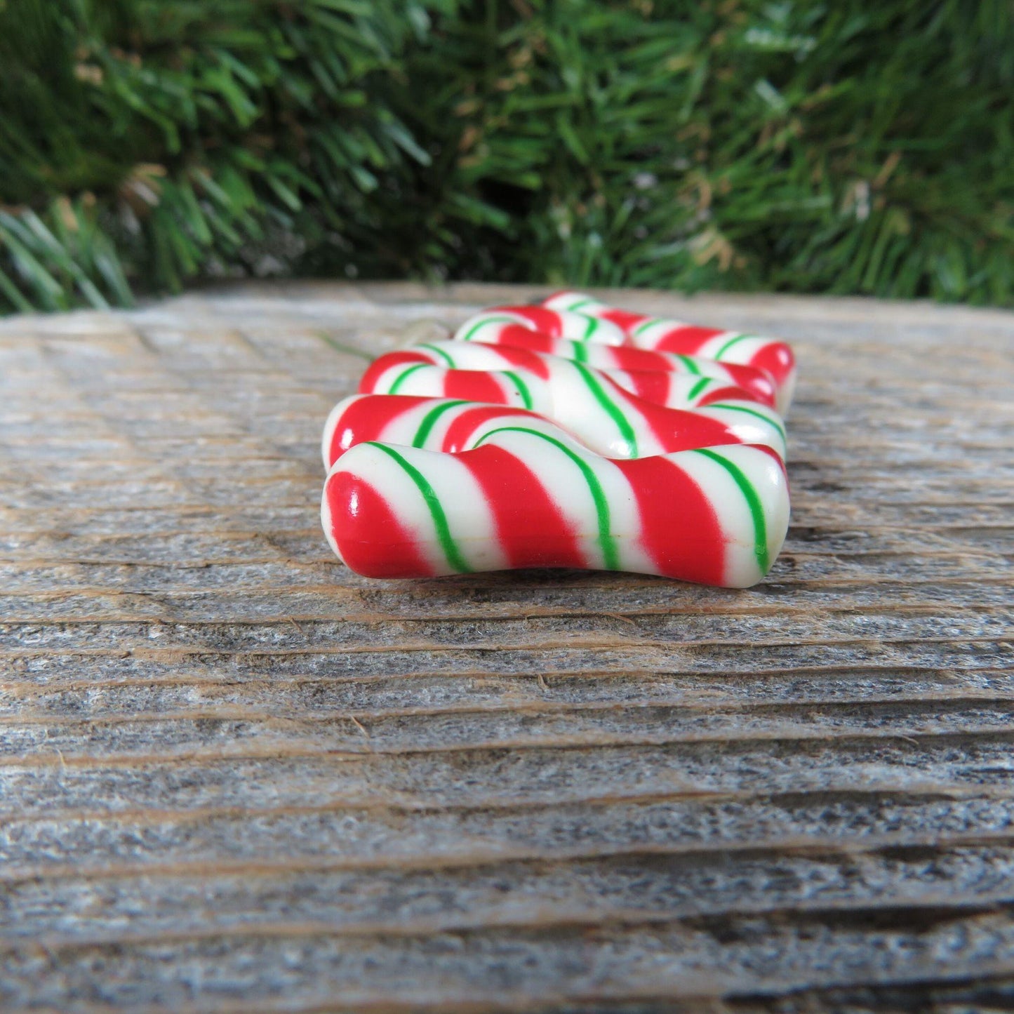 Vintage Candy Cane Ornament Peppermint 1984 Hallmark Christmas Bubble Numbers