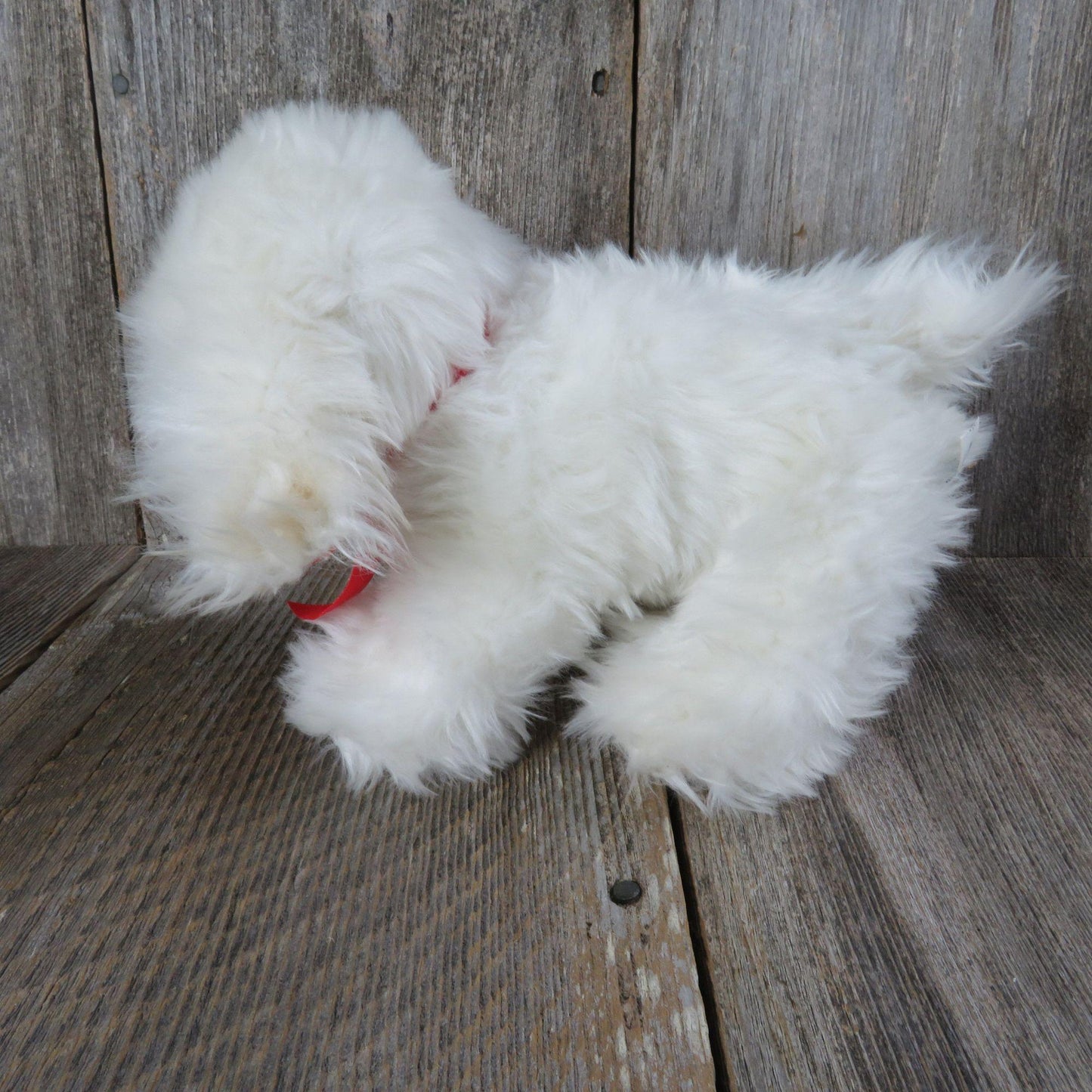 Vintage Bichon Frise Puppy Dog Plush Maltese Applause White Long Haired Stuffed Animal