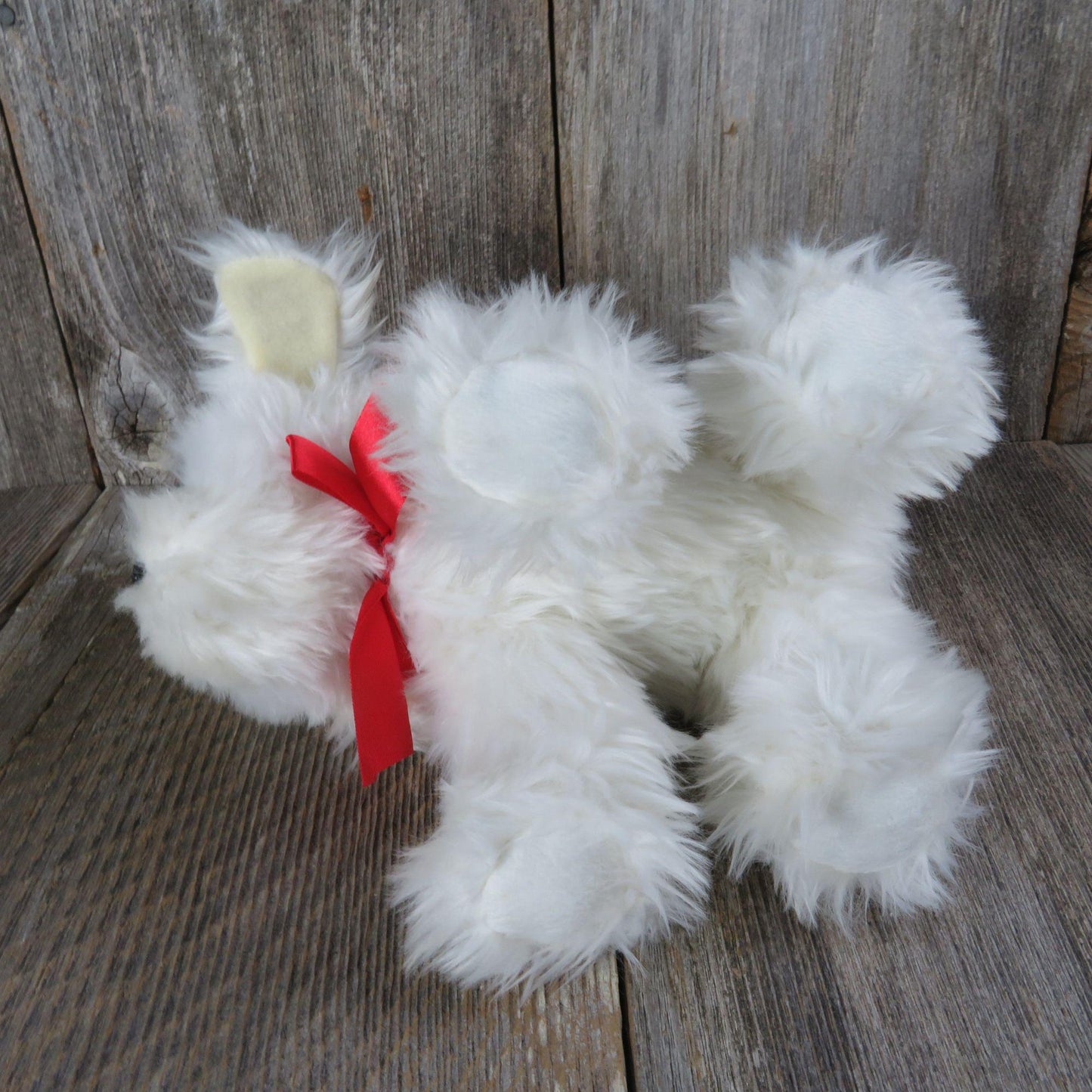 Vintage Bichon Frise Puppy Dog Plush Maltese Applause White Long Haired Stuffed Animal