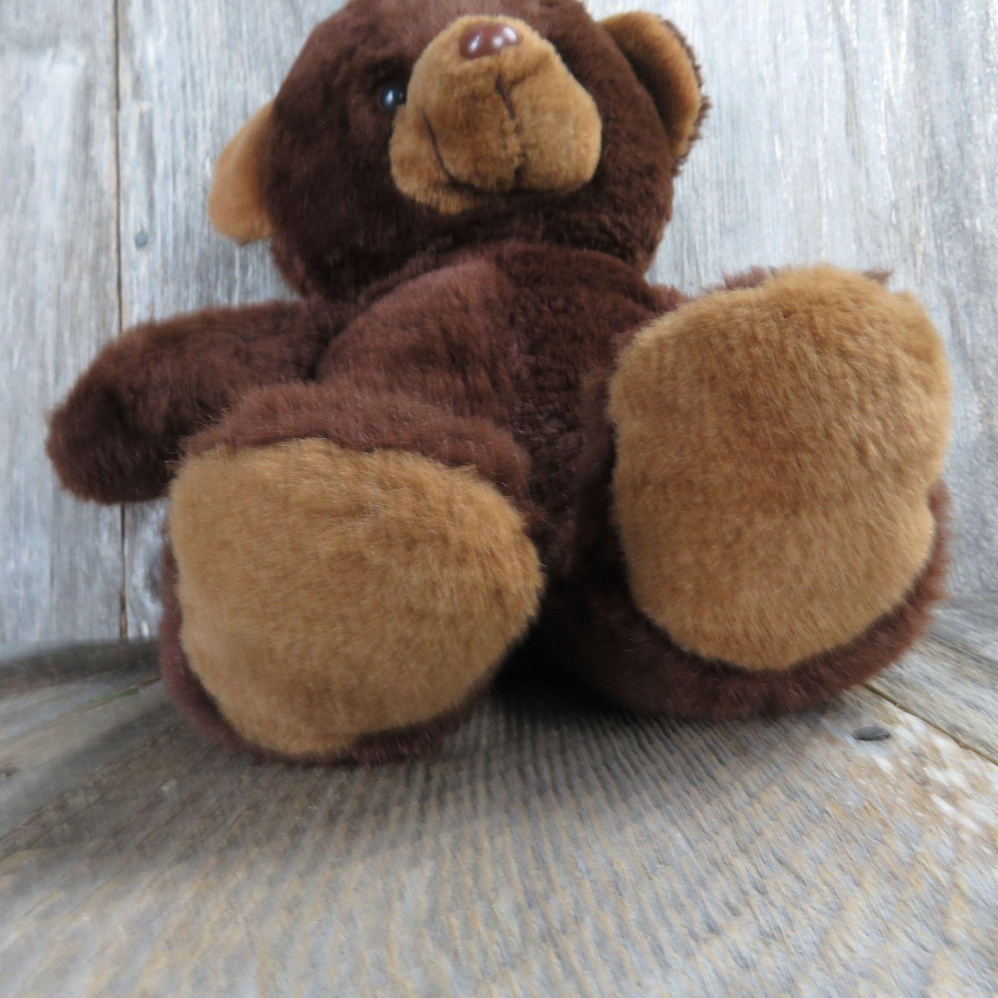 Vintage Brown Teddy Bear Plush Stuffed Animal Large Cuddle Wit 1986