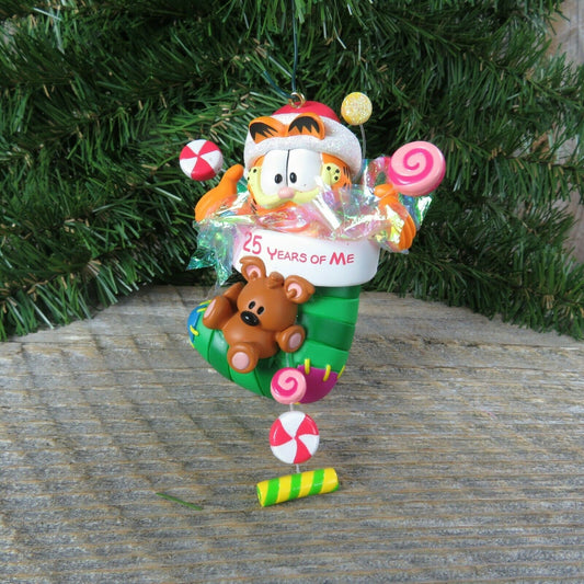 Garfield Stocking Ornament Carlton Cards 25 Colossal Years of Me 2003 - At Grandma's Table