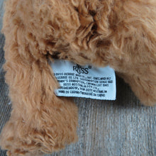 Load image into Gallery viewer, Vintage Teddy Bear Plush Brown Furry Red Bow Russ Stitched Nose Stuffed Animal