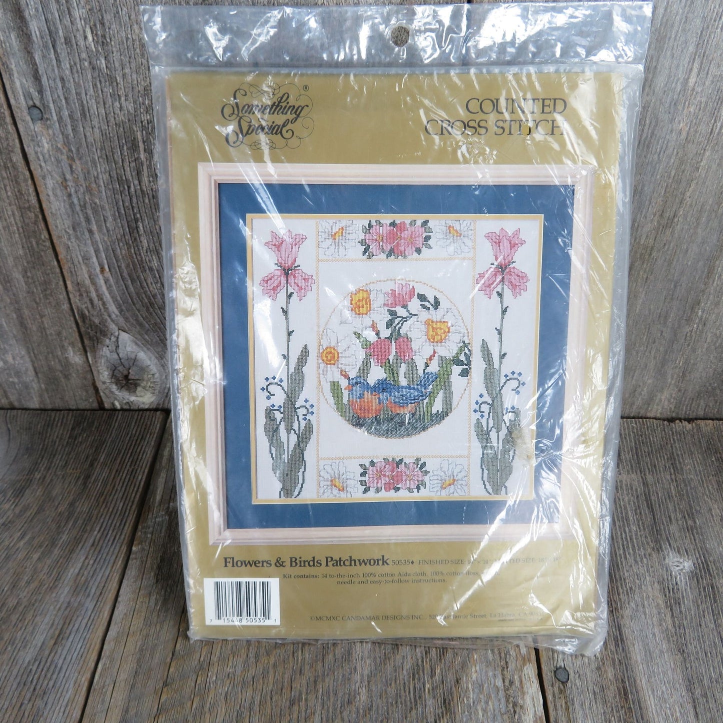 Flowers and Birds Patchwork Counted Cross Stitch Kit Candamar Designs Something Special 50535