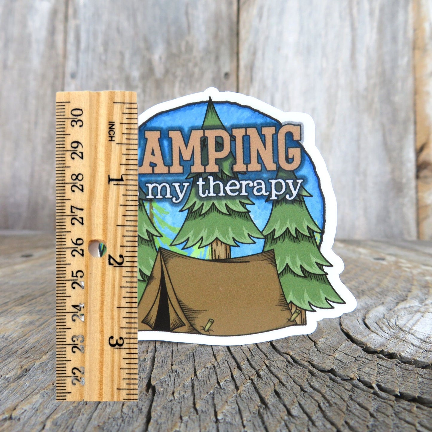 Camping is My Therapy Sticker Waterproof Tent Camping Outdoors Lover Relaxation