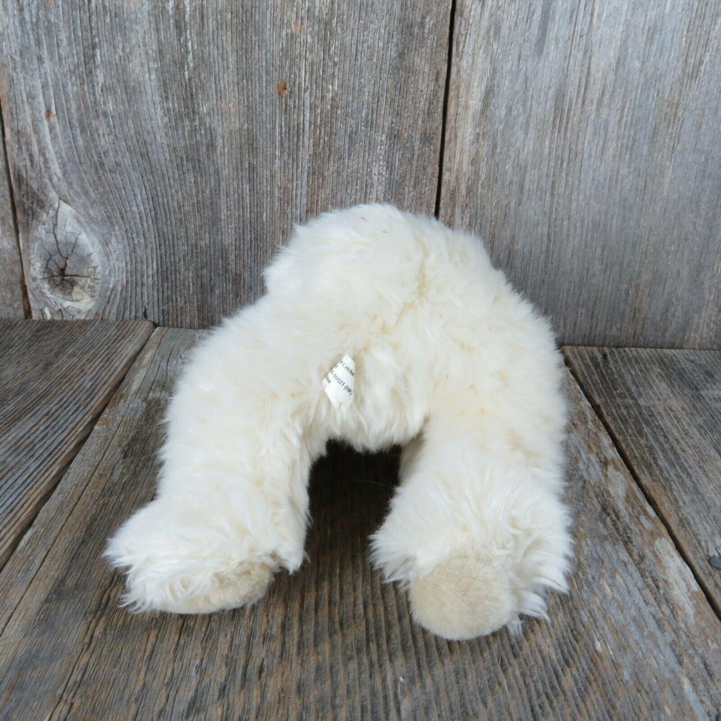 Polar Bear Plush The Cricket Company Stuffed Animal Flocked Nose Red Bow 2003