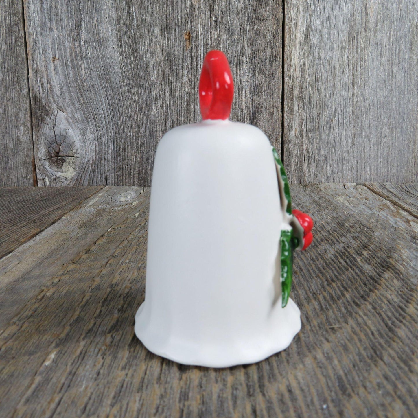 Vintage Holly Berry White Bell Holt Howard Christmas Figurine Japan 1962