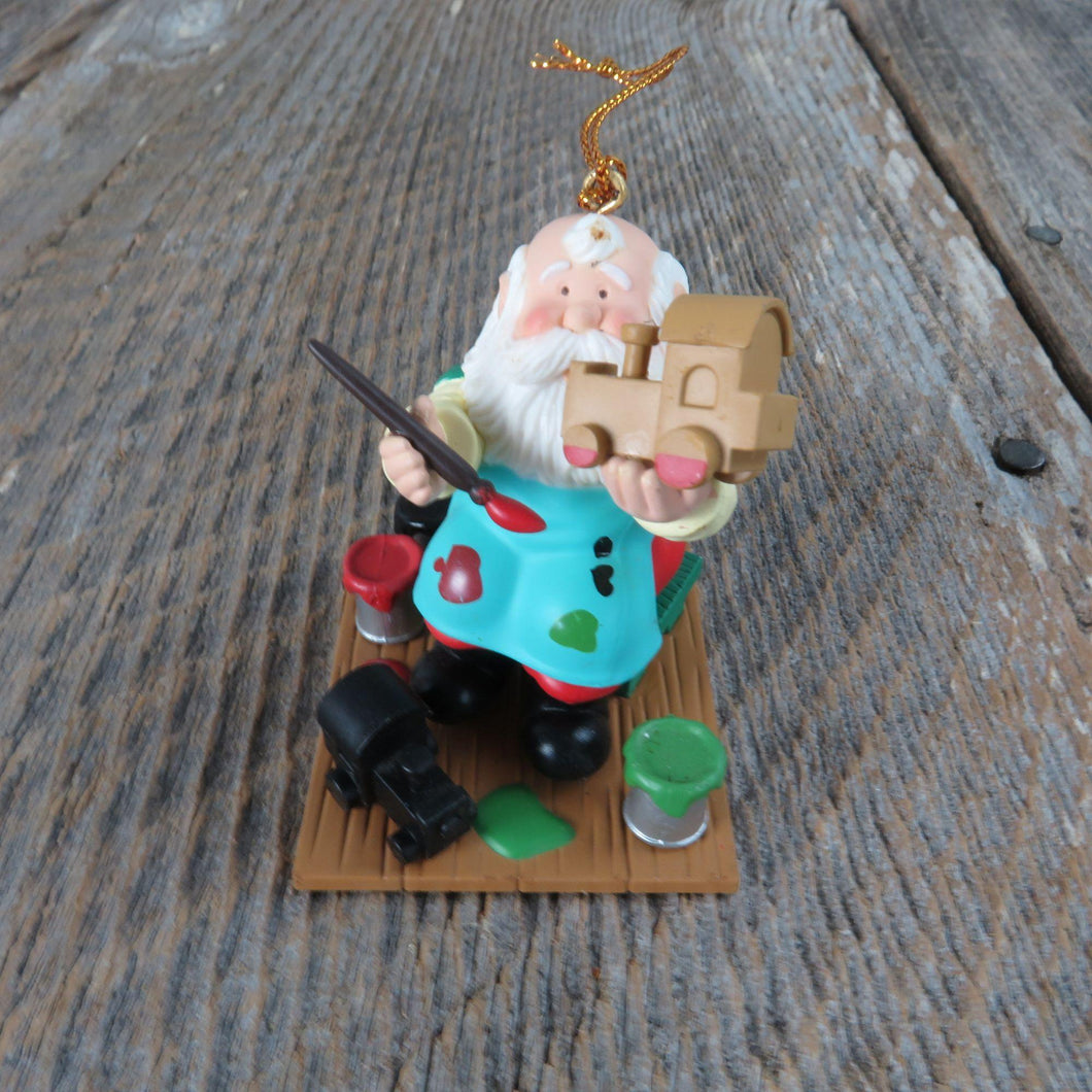 Vintage Santa Ornament Painting Toy Train Westmar Christmas Workshop 1996