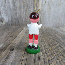 Load image into Gallery viewer, Vintage Basketball Player Wood Ornament Christmas Wooden Scene Figurine Village