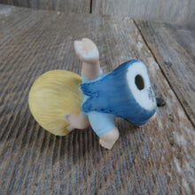 Load image into Gallery viewer, Vintage Boy Tumbling Figurine Bib Overalls Enesco Blonde Jeans 1981