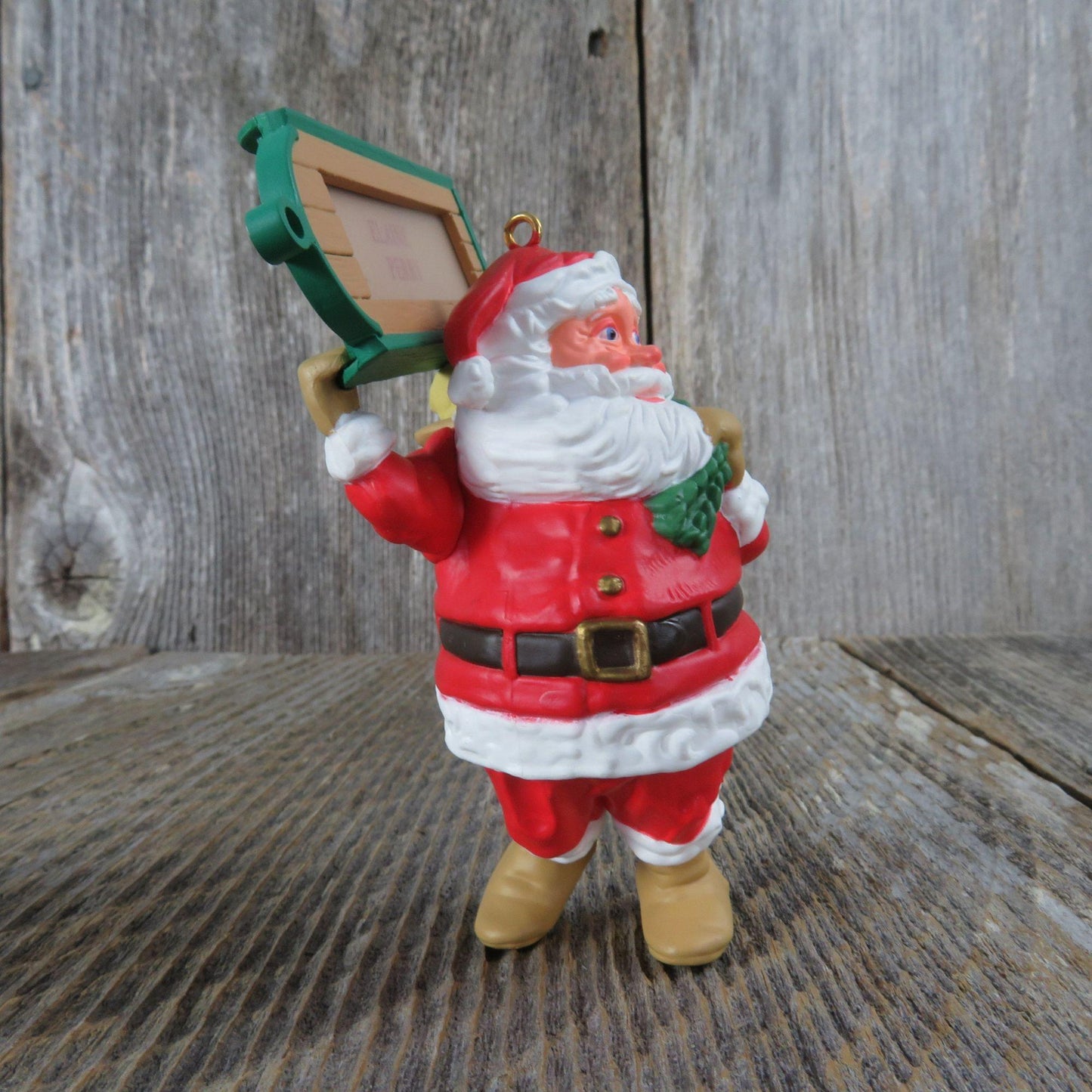 Vintage Visit From Santa Ornament Sled Personalized Hallmark 1989 Christmas Collector's Club