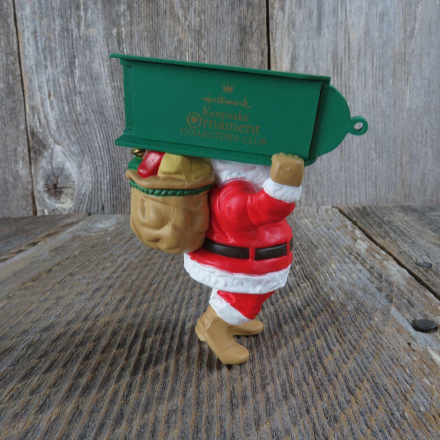 Vintage Visit From Santa Ornament Sled Personalized Hallmark 1989 Christmas Collector's Club