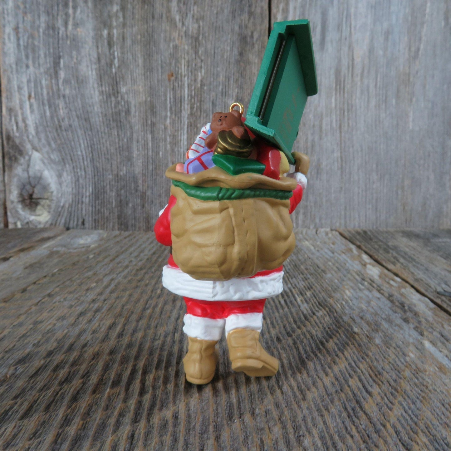 Vintage Visit From Santa Ornament Sled Personalized Hallmark 1989 Christmas Collector's Club