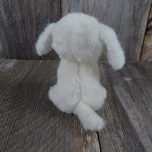 Load image into Gallery viewer, Vintage Dog Puppy Plush White Coarse Fur Flocked Nose Russ Stuffed Animal Mini Small