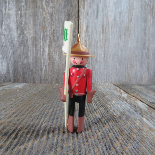 Vintage Clothespin Soldier Ornament Canadian Mountie Hallmark 1984 Christmas