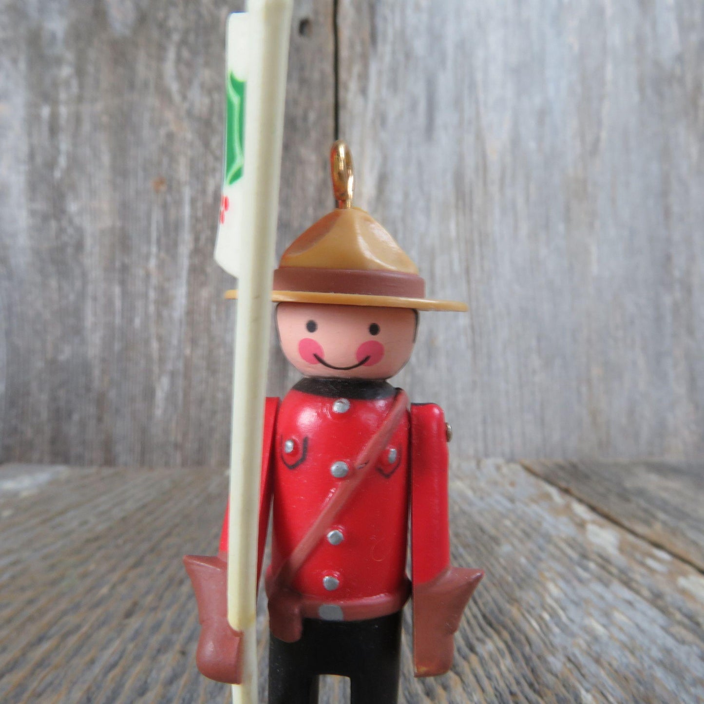 Vintage Clothespin Soldier Ornament Canadian Mountie Hallmark 1984 Christmas