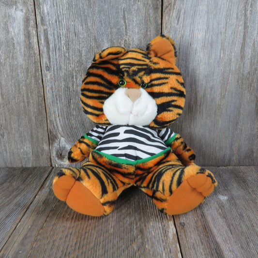 Vintage Tiger Plush Avon Striped Shirt Stuffed Animal 1992 Cat Purrs when Squeezed