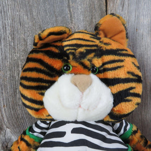 Vintage Tiger Plush Avon Striped Shirt Stuffed Animal 1992 Cat Purrs when Squeezed