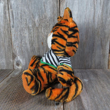 Load image into Gallery viewer, Vintage Tiger Plush Avon Striped Shirt Stuffed Animal 1992 Cat Purrs when Squeezed