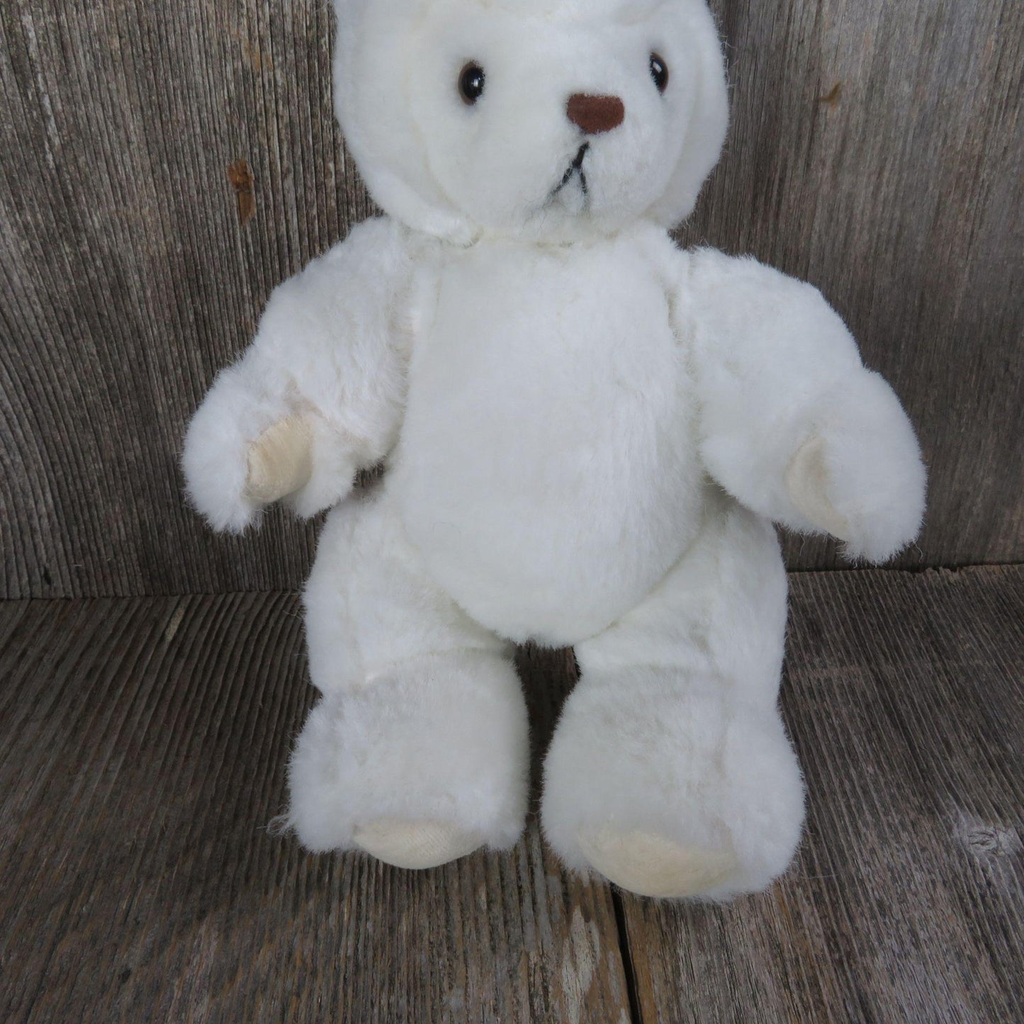 Vintage Teddy Bear Plush Charm Co Jointed White Flocked Nose Stuffed Animal Small 1982