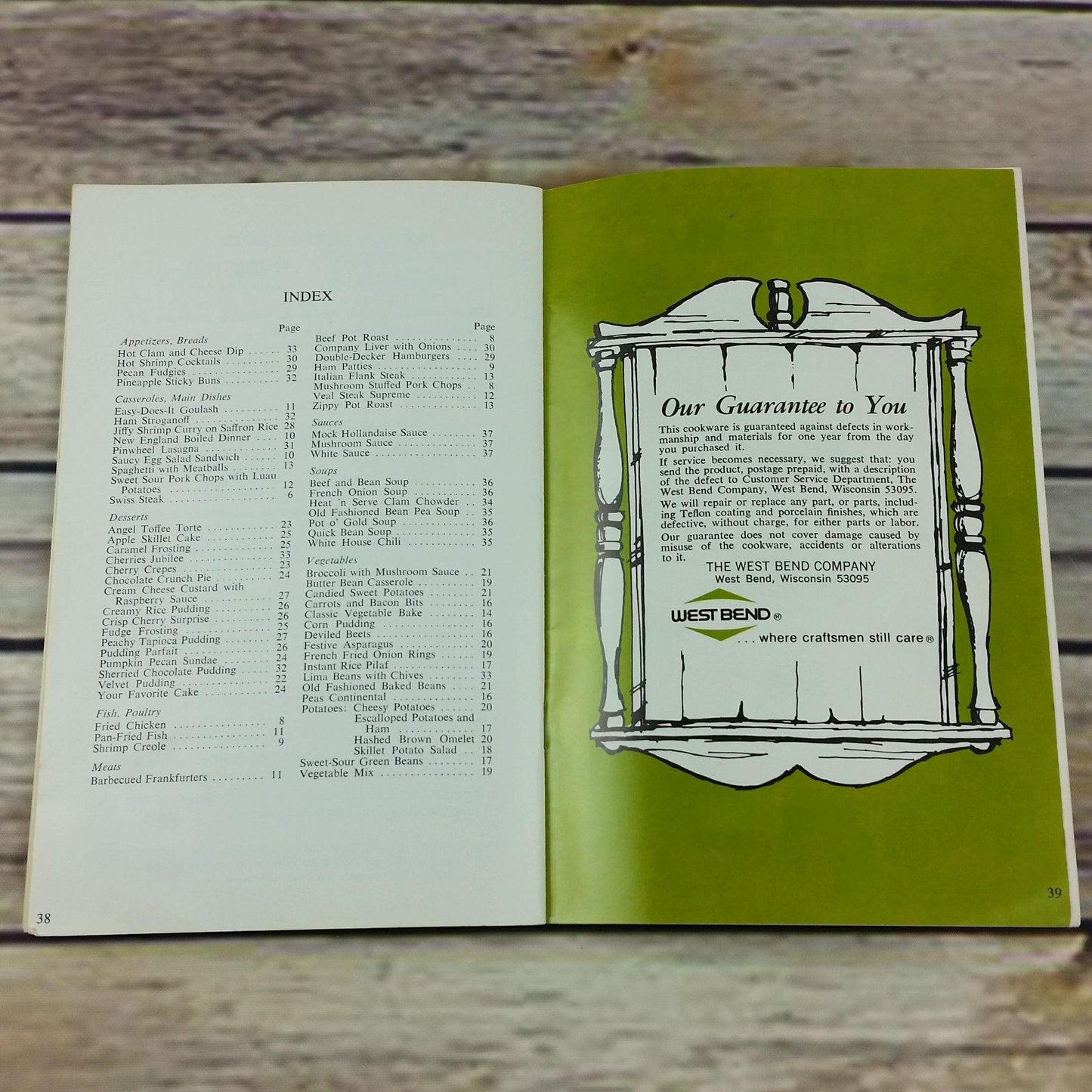 Vintage Cookbook West Bend Recipe Instructions Country Inn Cookware 1969 Teflon
