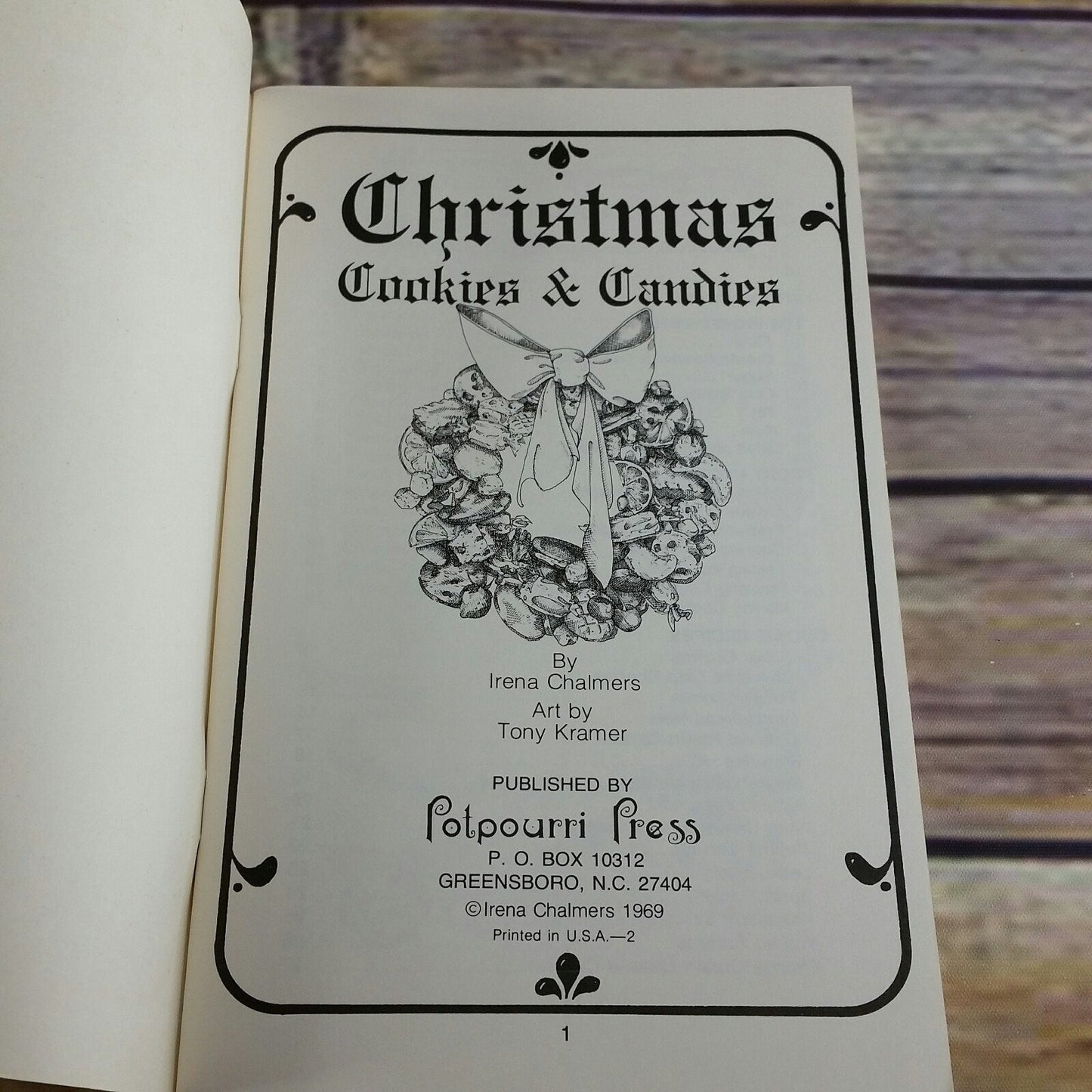 Vintage Cookbook Christmas Cookies and Candies Irena Chalmers 1969 Tony Kramer Potpourri Press Paperback