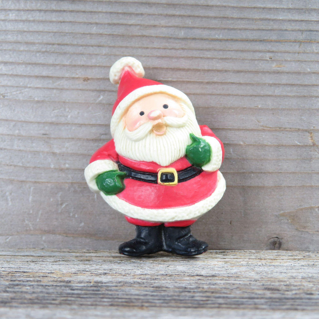 Vintage Santa Claus Christmas Pin Brooch Cute Rustic Cartoon