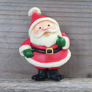 Vintage Santa Claus Christmas Pin Brooch Cute Rustic Cartoon