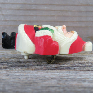 Vintage Santa Claus Christmas Pin Brooch Cute Rustic Cartoon