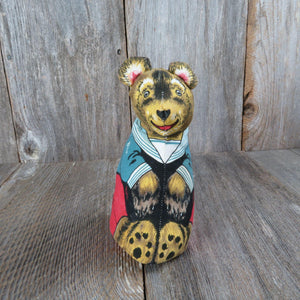 Vintage Bear In Sailor Suit Plush Cloth Body Dean's Rag Knock About Toys Fabric Body Stuffed Animal British