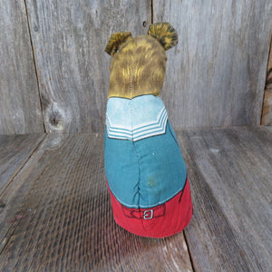 Vintage Bear In Sailor Suit Plush Cloth Body Dean's Rag Knock About Toys Fabric Body Stuffed Animal British