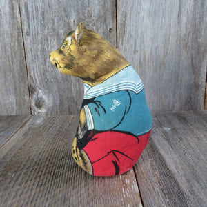 Vintage Bear In Sailor Suit Plush Cloth Body Dean's Rag Knock About Toys Fabric Body Stuffed Animal British