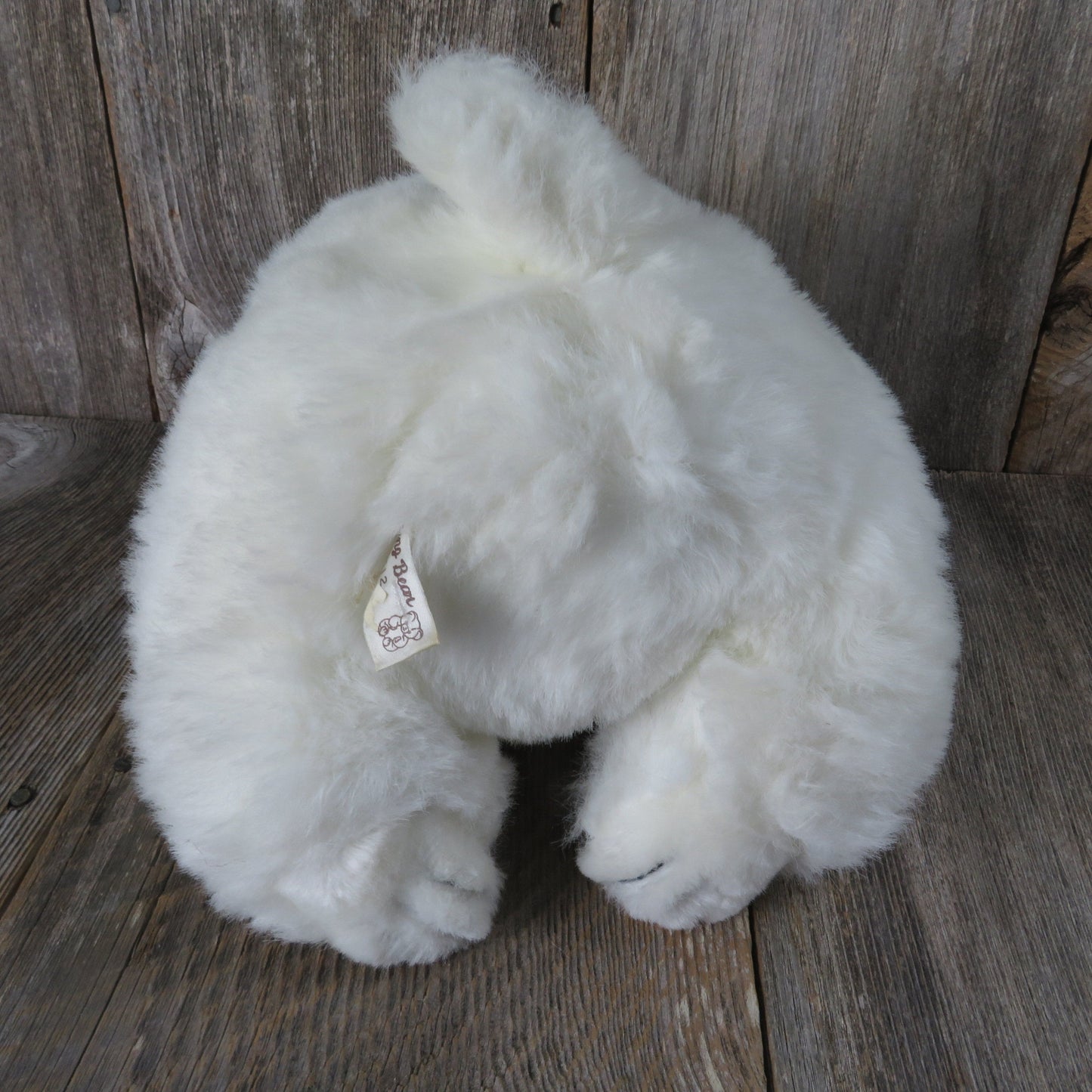 Vintage Teddy Bear Plush Sitting White Begging American Wego 19 inches Stuffed Animal Maroon