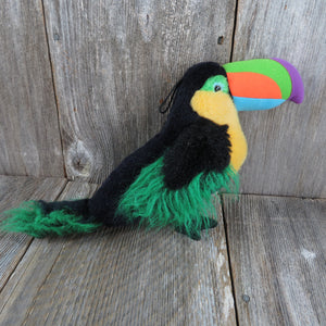 Vintage Toucan Plush Bird Russ Tropical Treasures Stuffed Animal Black Yellow