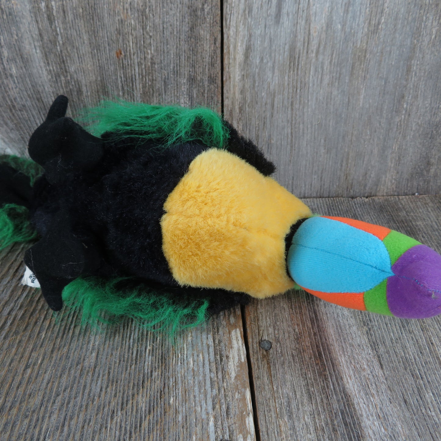 Vintage Toucan Plush Bird Russ Tropical Treasures Stuffed Animal Black Yellow