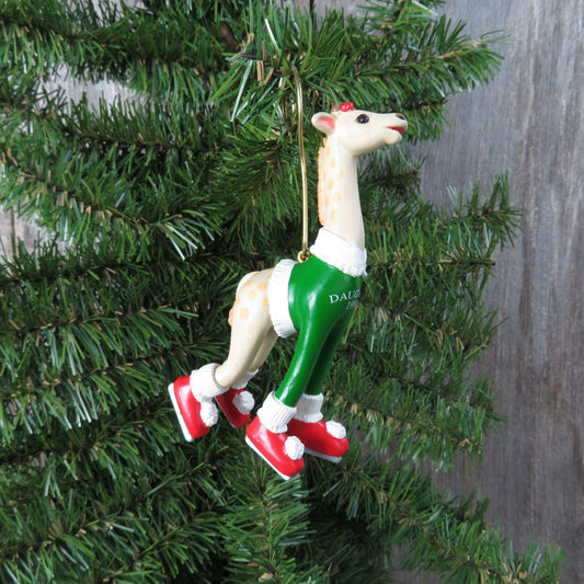 Vintage Daughter Giraffe Ornament 1993 Hallmark Christmas Flexible Bendable Ice Skates