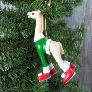 Vintage Daughter Giraffe Ornament 1993 Hallmark Christmas Flexible Bendable Ice Skates