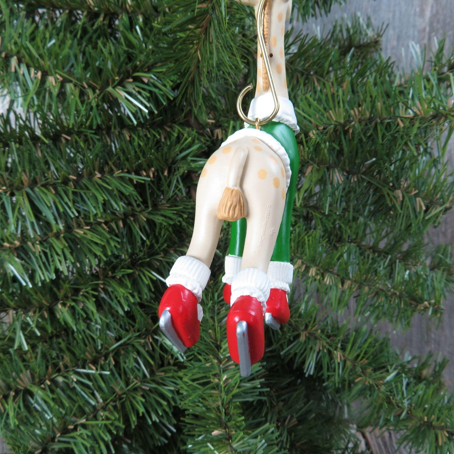 Vintage Daughter Giraffe Ornament 1993 Hallmark Christmas Flexible Bendable Ice Skates