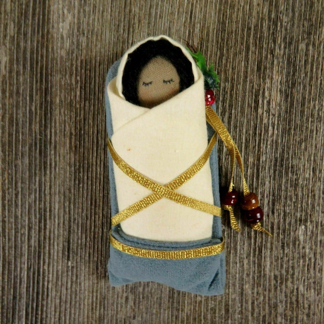 Baby Jesus Christmas Nativity Native Child Papoose Fabric Figurine Tribal Ethnic