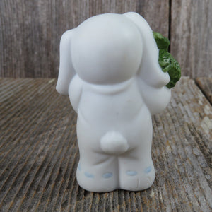 Bear in Bunny Suit Figurine Carrot Blue Bows Easter Lucy Rigg Enesco Vintage 1987