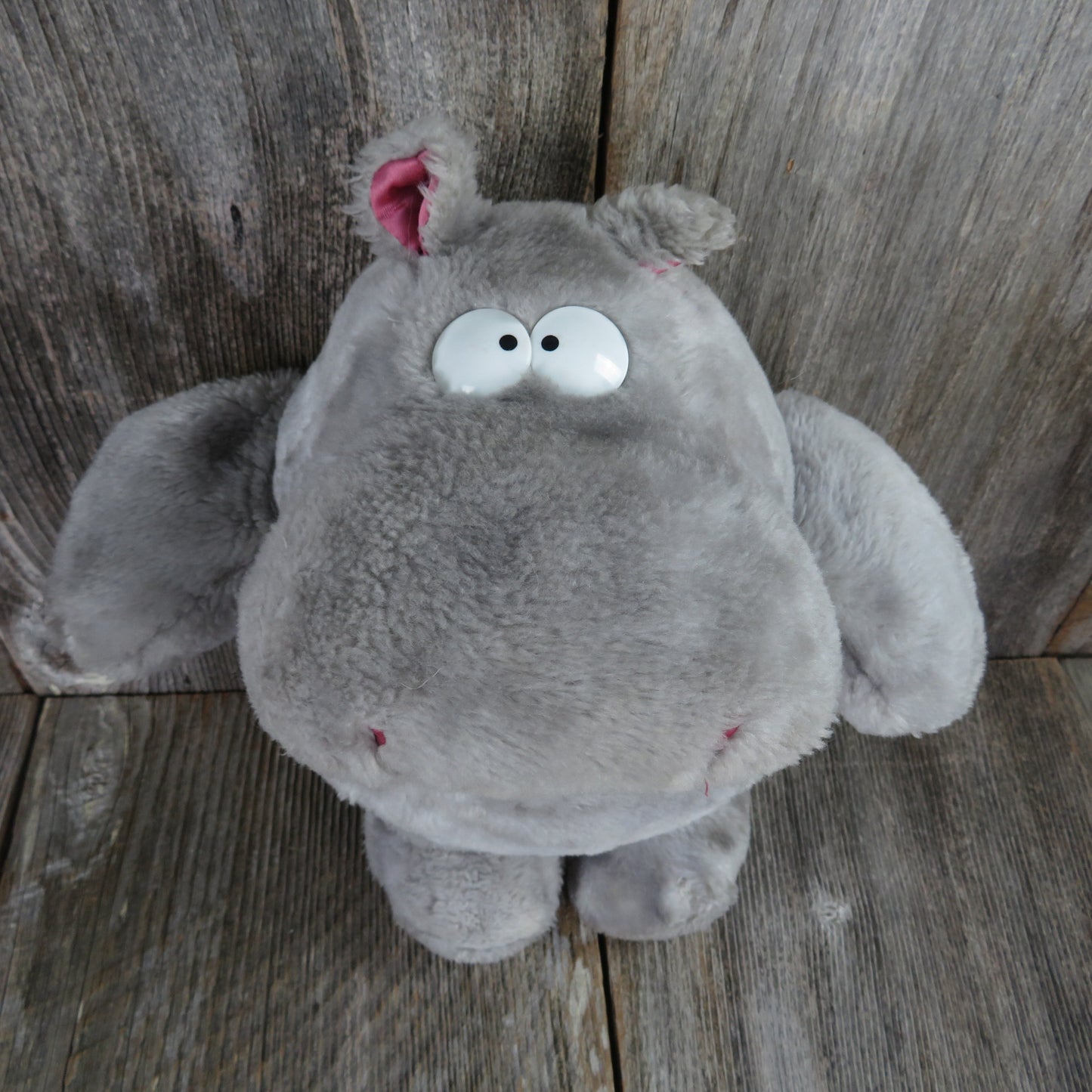 Vintage Hippo Plush Sandra Boynton Hippopotamus  Cartoon Grey Stuffed Animal Comic Standing