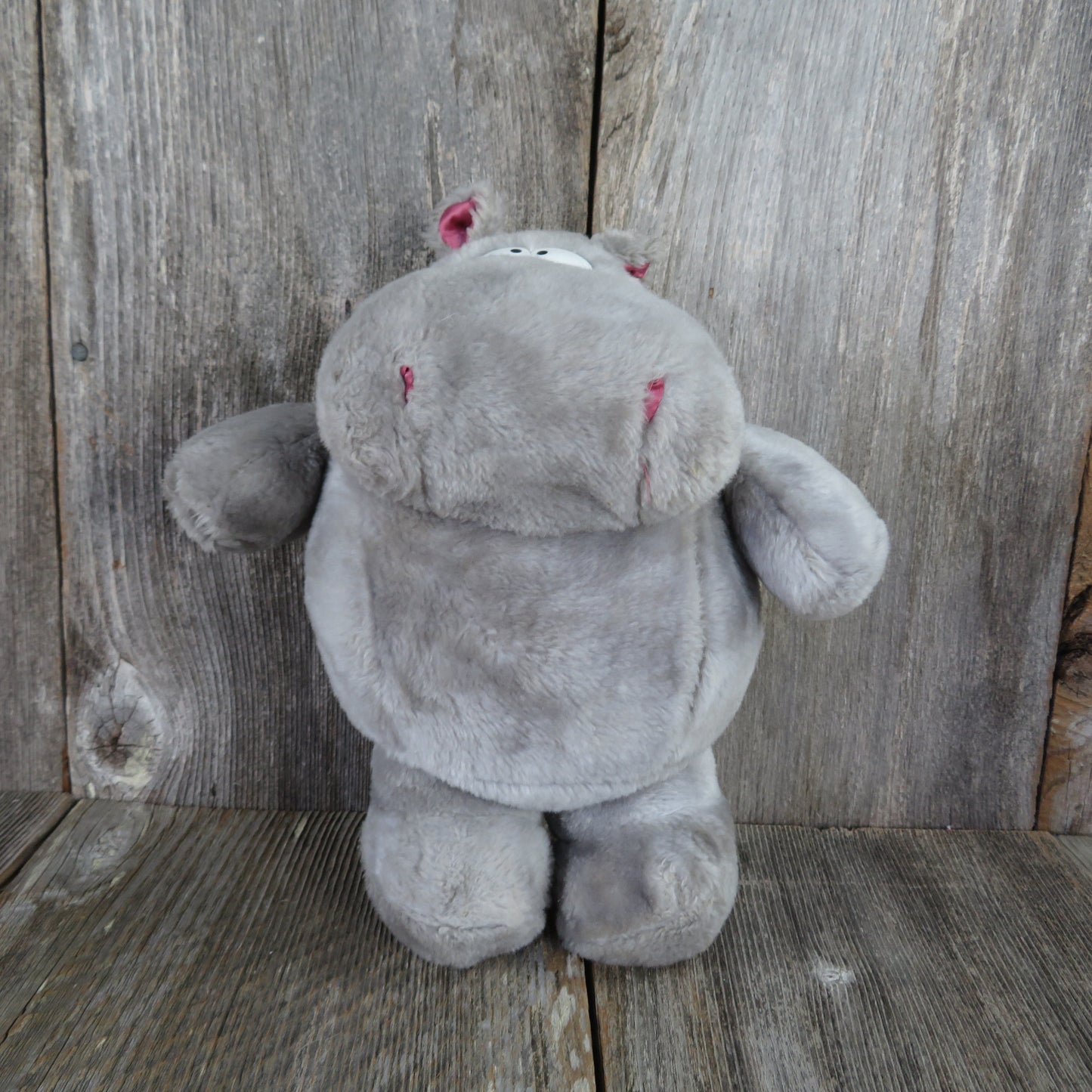 Vintage Hippo Plush Sandra Boynton Hippopotamus  Cartoon Grey Stuffed Animal Comic Standing