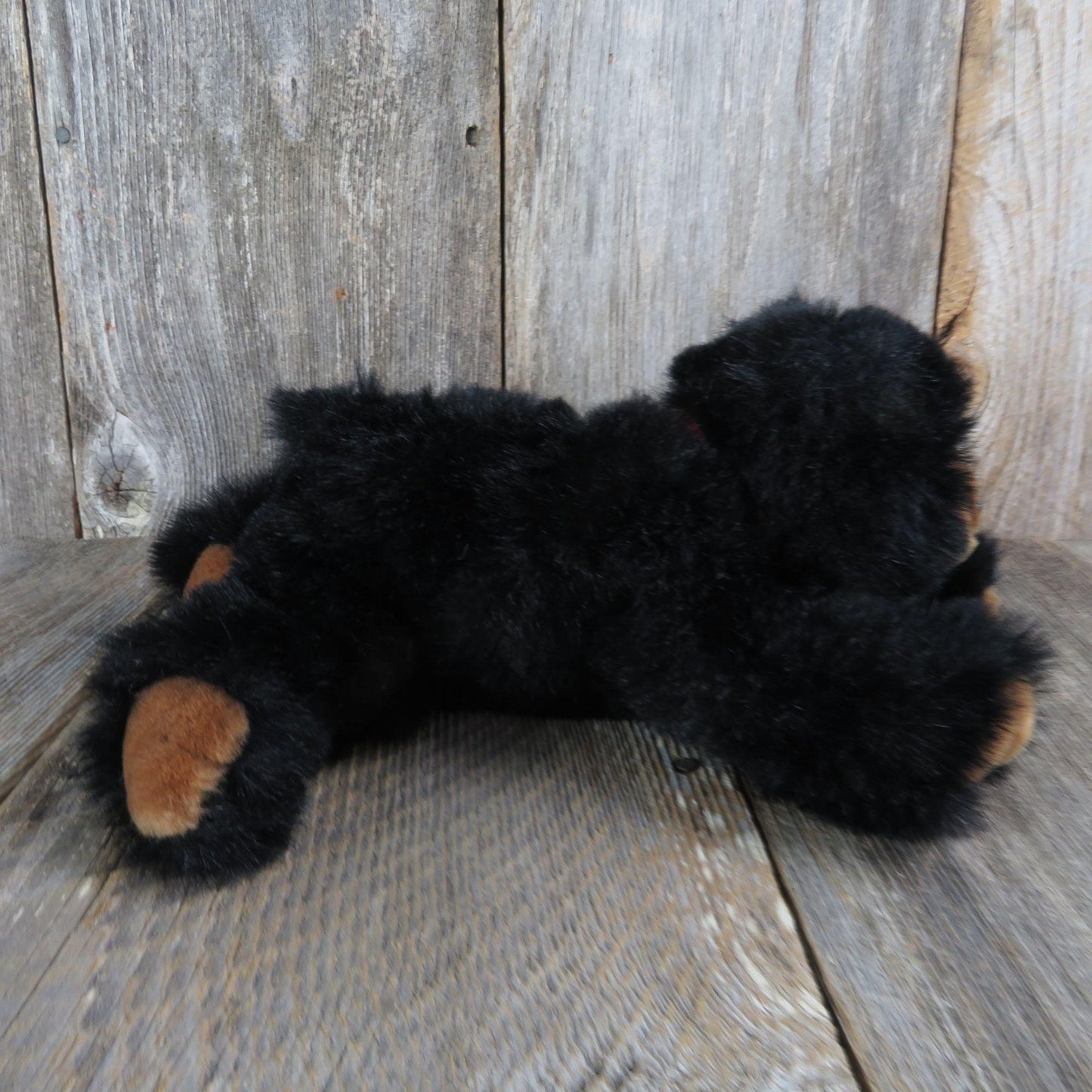 Vintage Teddy Bear Plush Black Brown Posable Stuffed Animal MJC Purr-Fection 1992 Soft