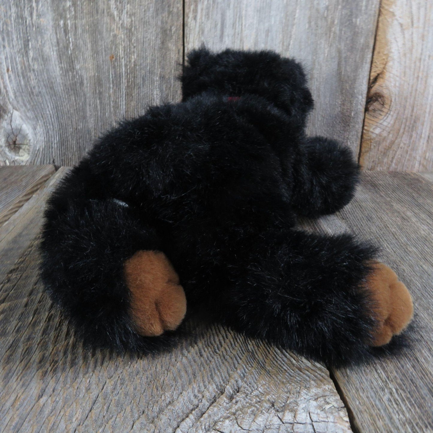 Vintage Teddy Bear Plush Black Brown Posable Stuffed Animal MJC Purr-Fection 1992 Soft