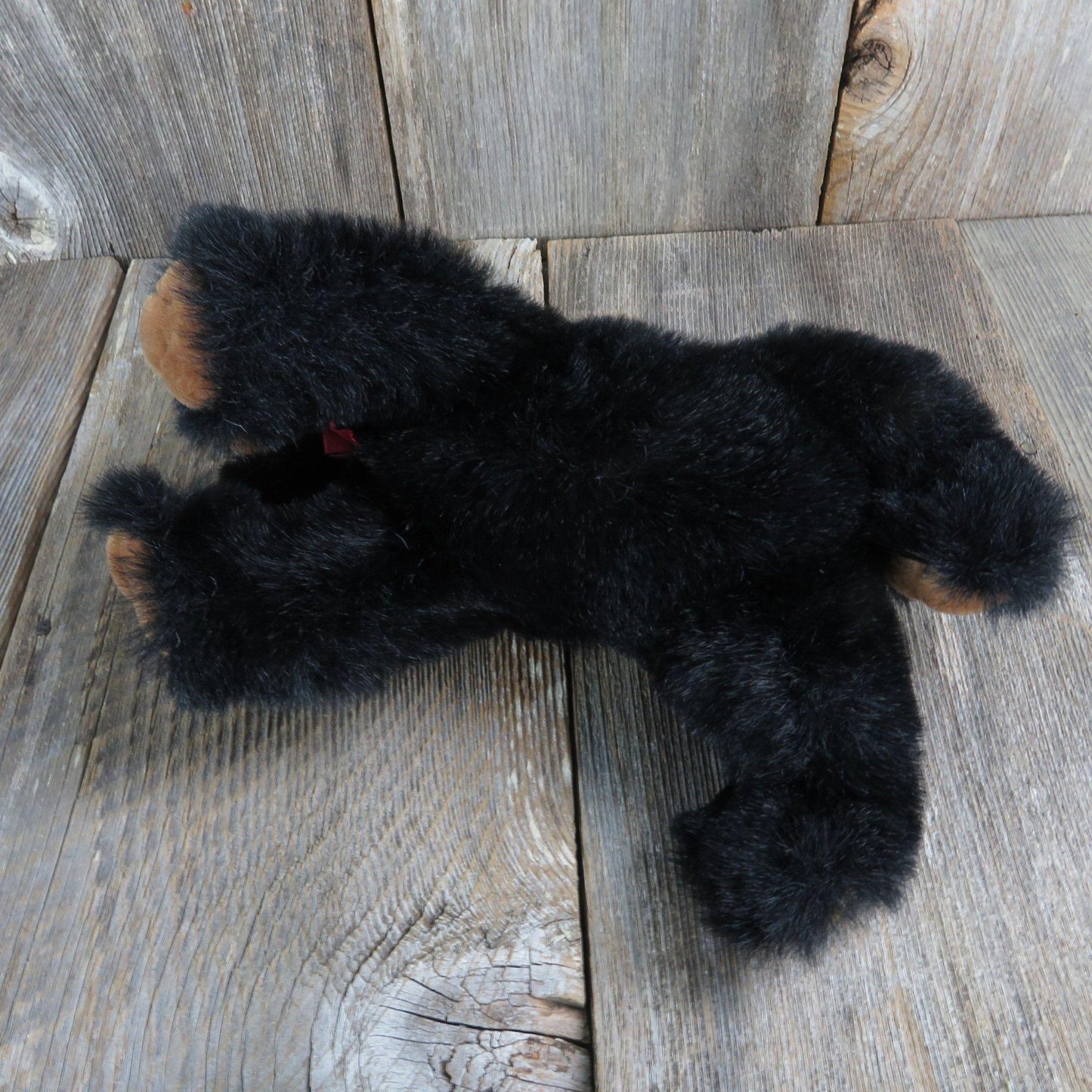 Vintage Teddy Bear Plush Black Brown Posable Stuffed Animal MJC Purr-Fection 1992 Soft