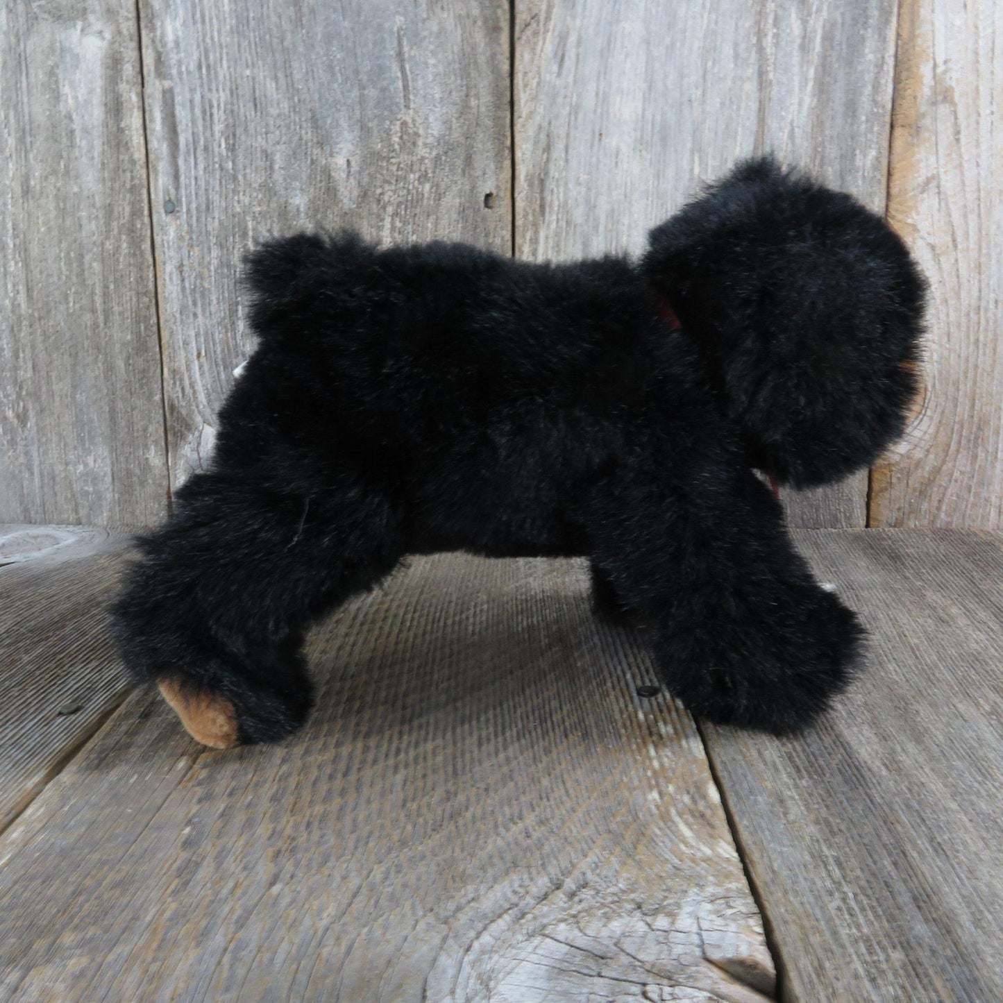 Vintage Teddy Bear Plush Black Brown Posable Stuffed Animal MJC Purr-Fection 1992 Soft