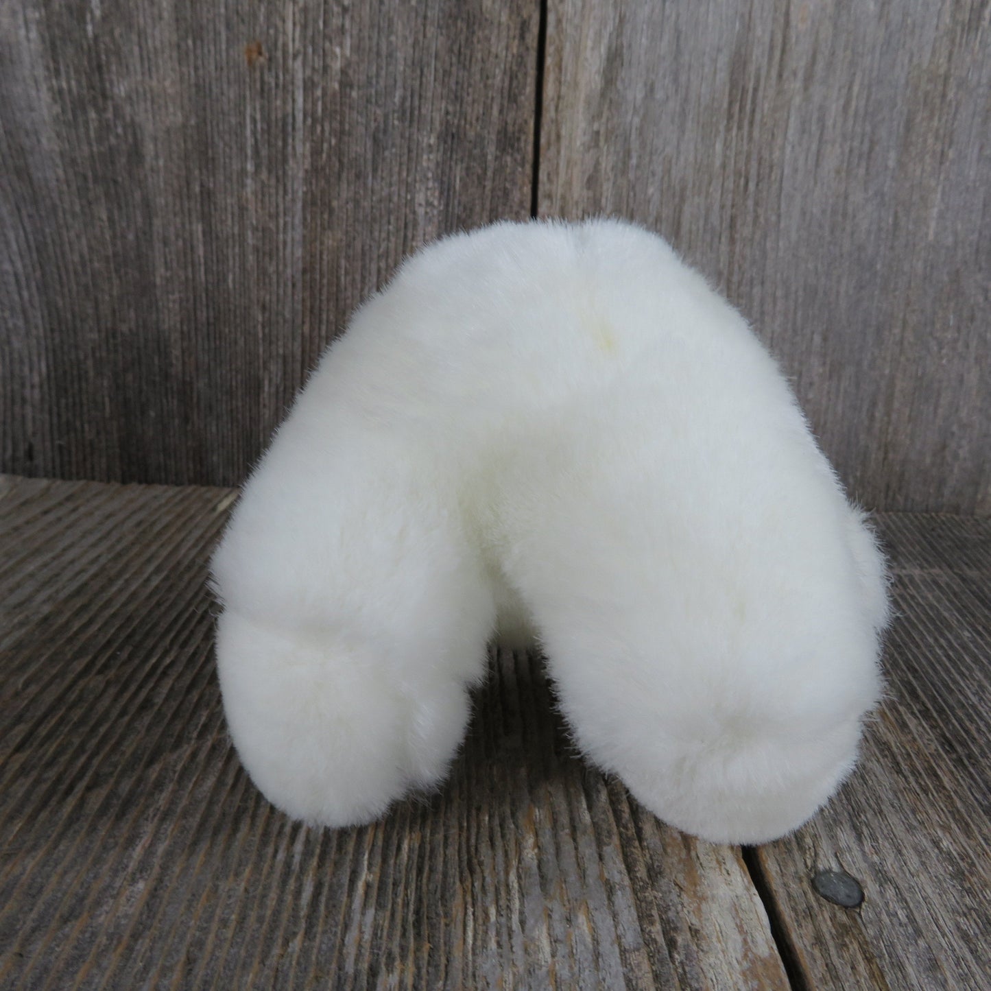 Vintage White Bear Plush Polar House of Fabrics Mini Korea So-Fro Fabrics Flocked Nose Stuffed Animal