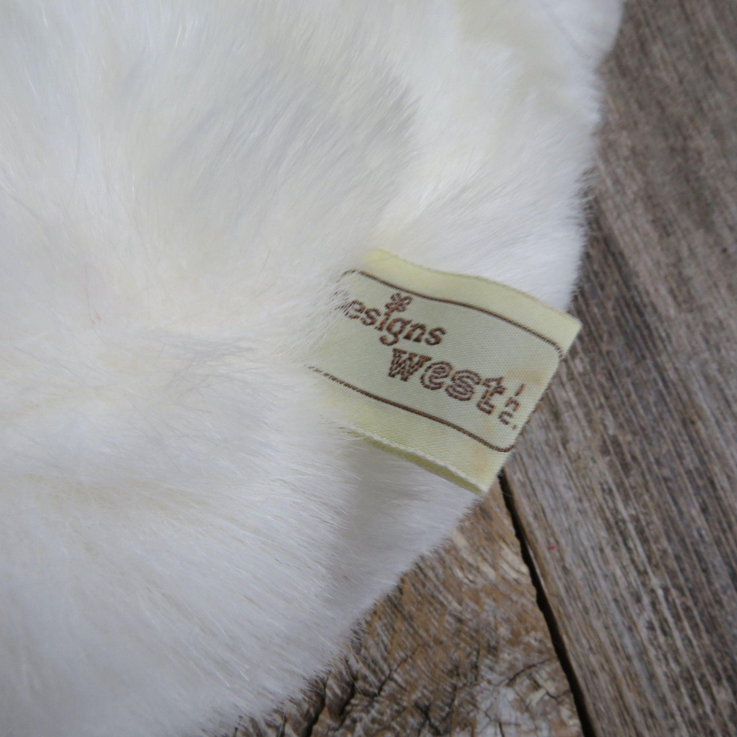 Vintage Teddy Bear Plush Shaggy Sitting White Brown Nose Designs West Stuffed Animal Korea