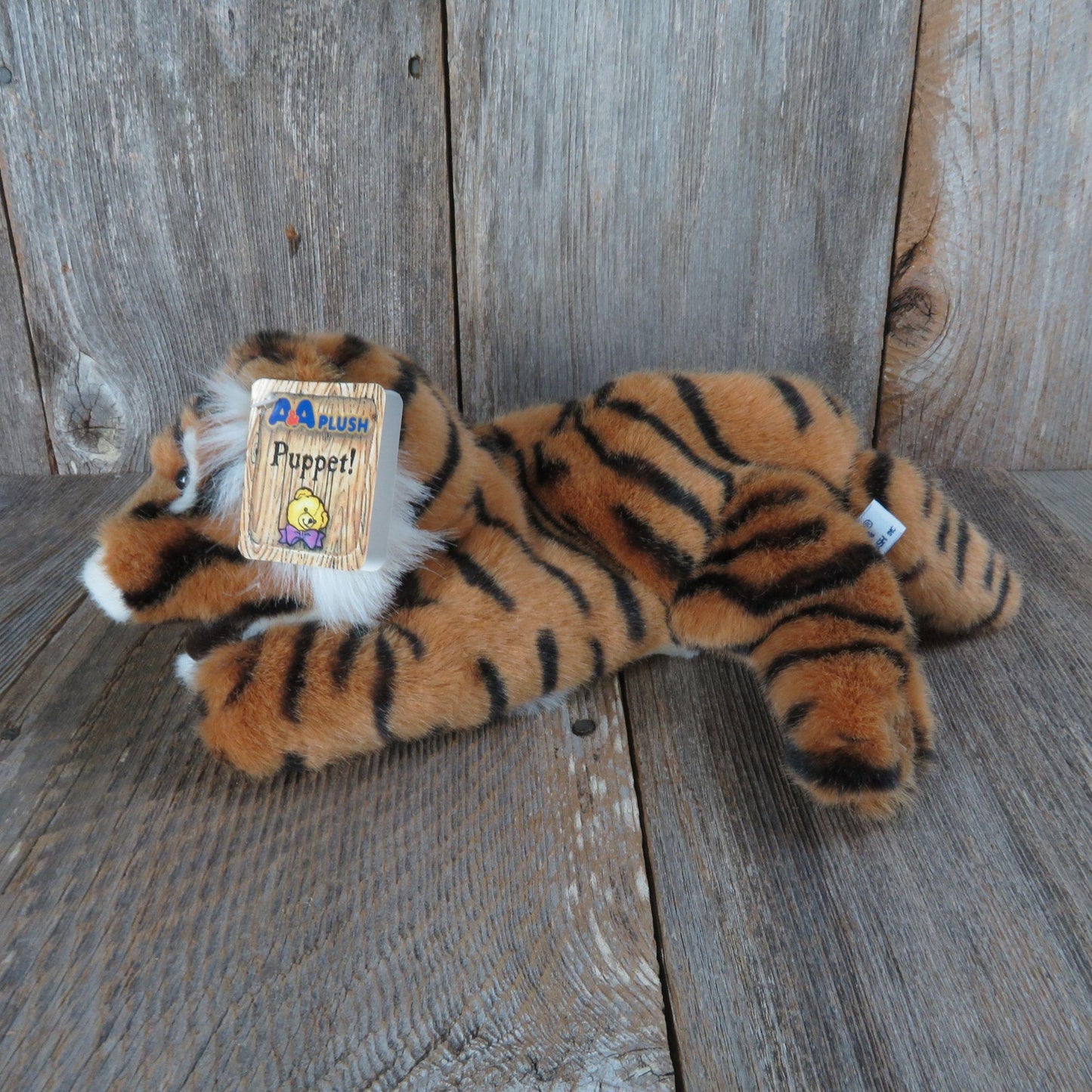 Vintage Tiger Puppet Plush Cat Wild Stuffed Animal A and A Plush Taj Tiger