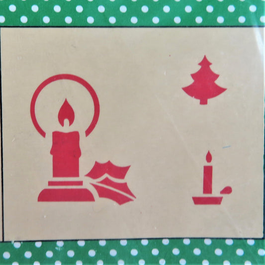 Vintage Christmas Candle Craft Stencil Country Pre-Cut Vinyl Tree Ui Wang's International Taiwan